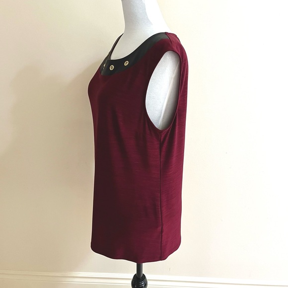 Laura~Sleeveless Blouse~Size L~Burgundy - Picture 3 of 8